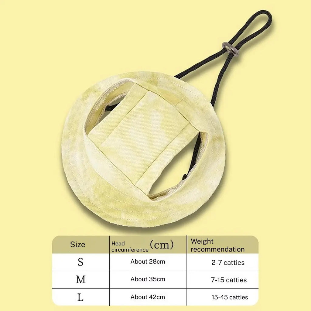 Cute Pet Sun Hat with Ear Holes for Cats & Dogs_CWMM6289