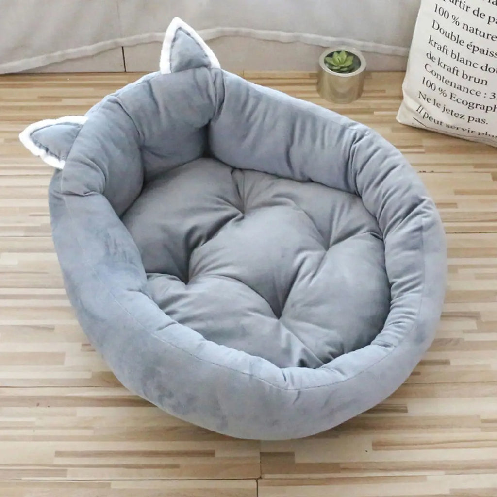 Cartoon Pet Bed Thick Plush High Back Dog Cat Nest_CWMM6455