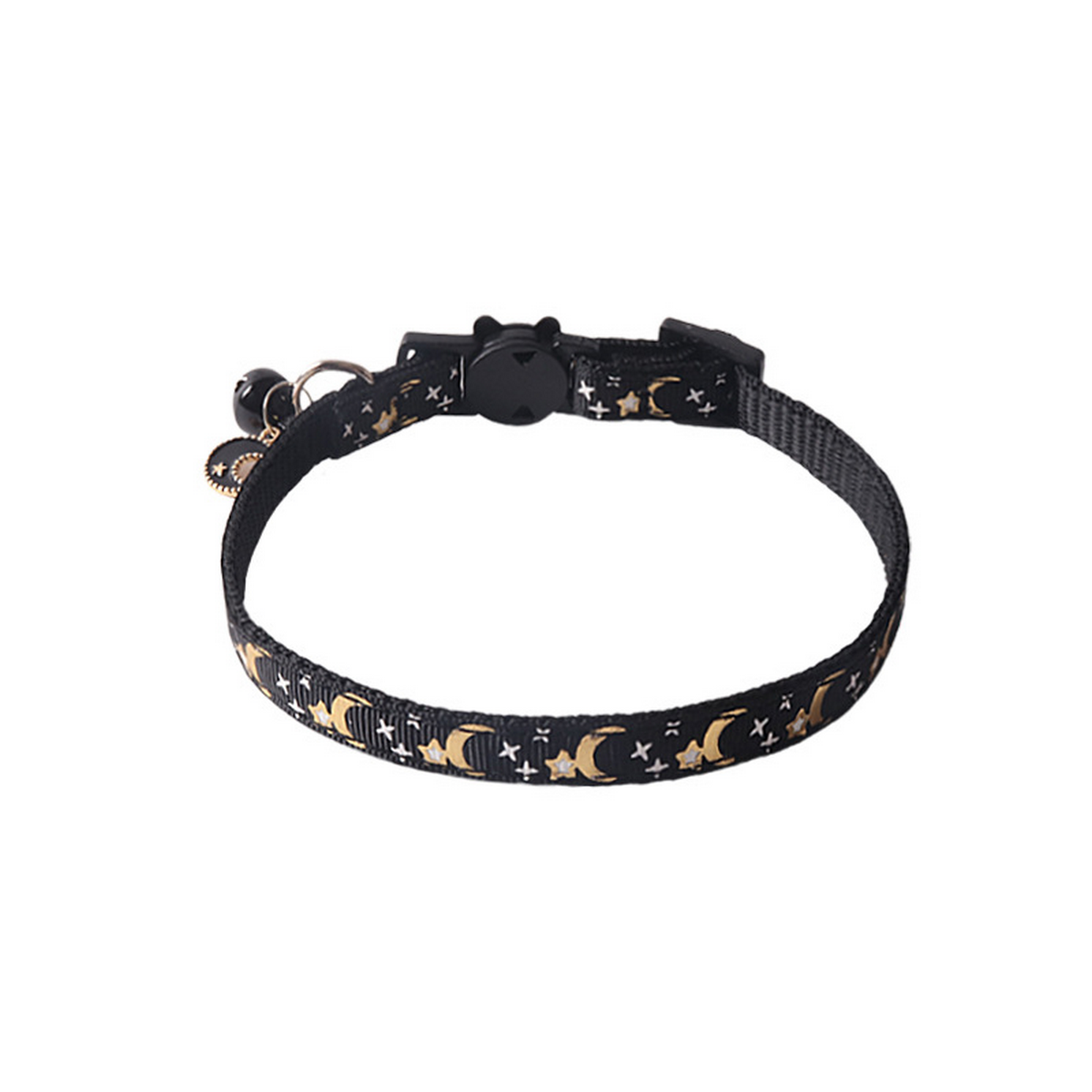 Moon & Stars Cat Collar – Gold Foil & Bell_CWMM7619