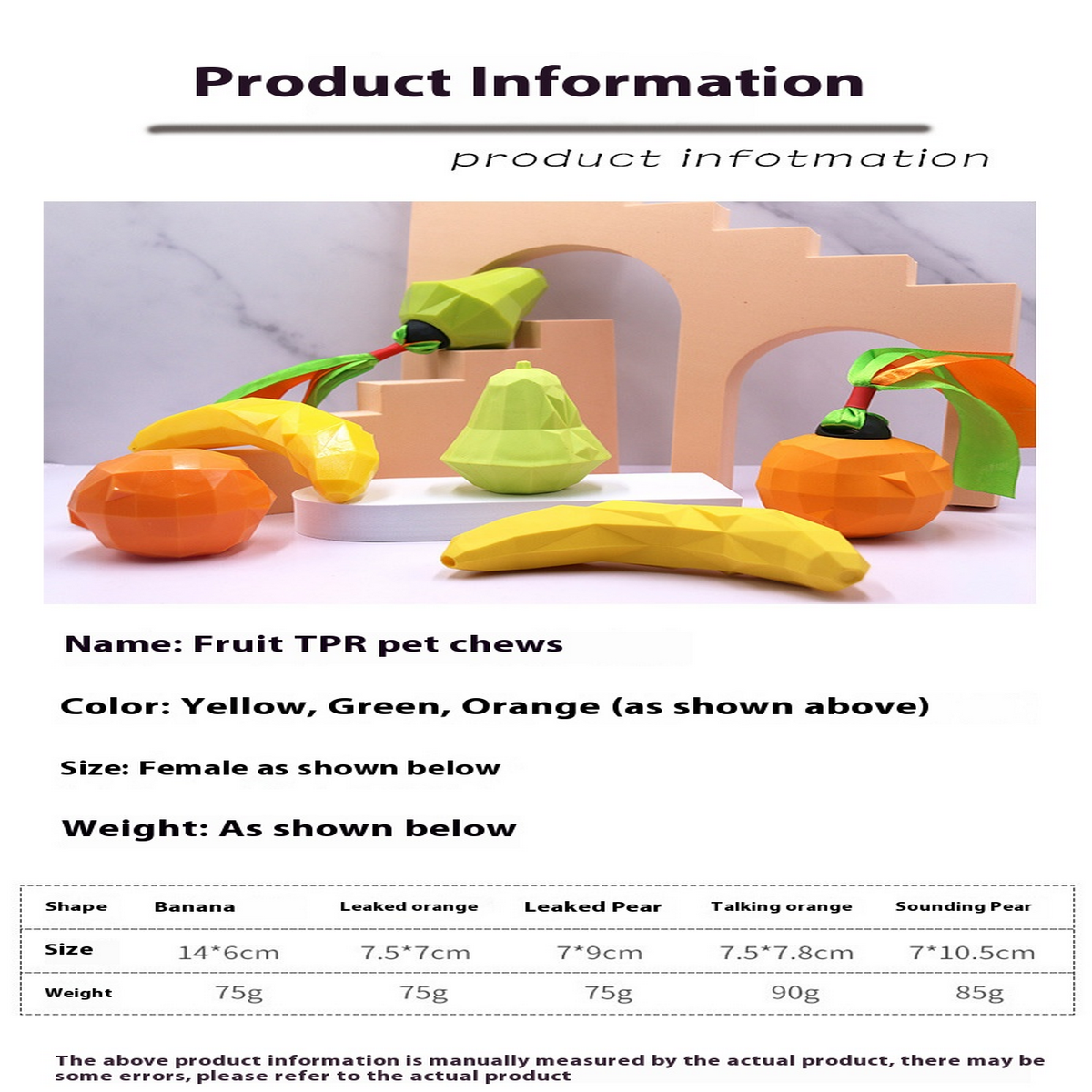 Fruit Rubber Dog Toy - Durable Chew Toy for Pets_CWMM7190