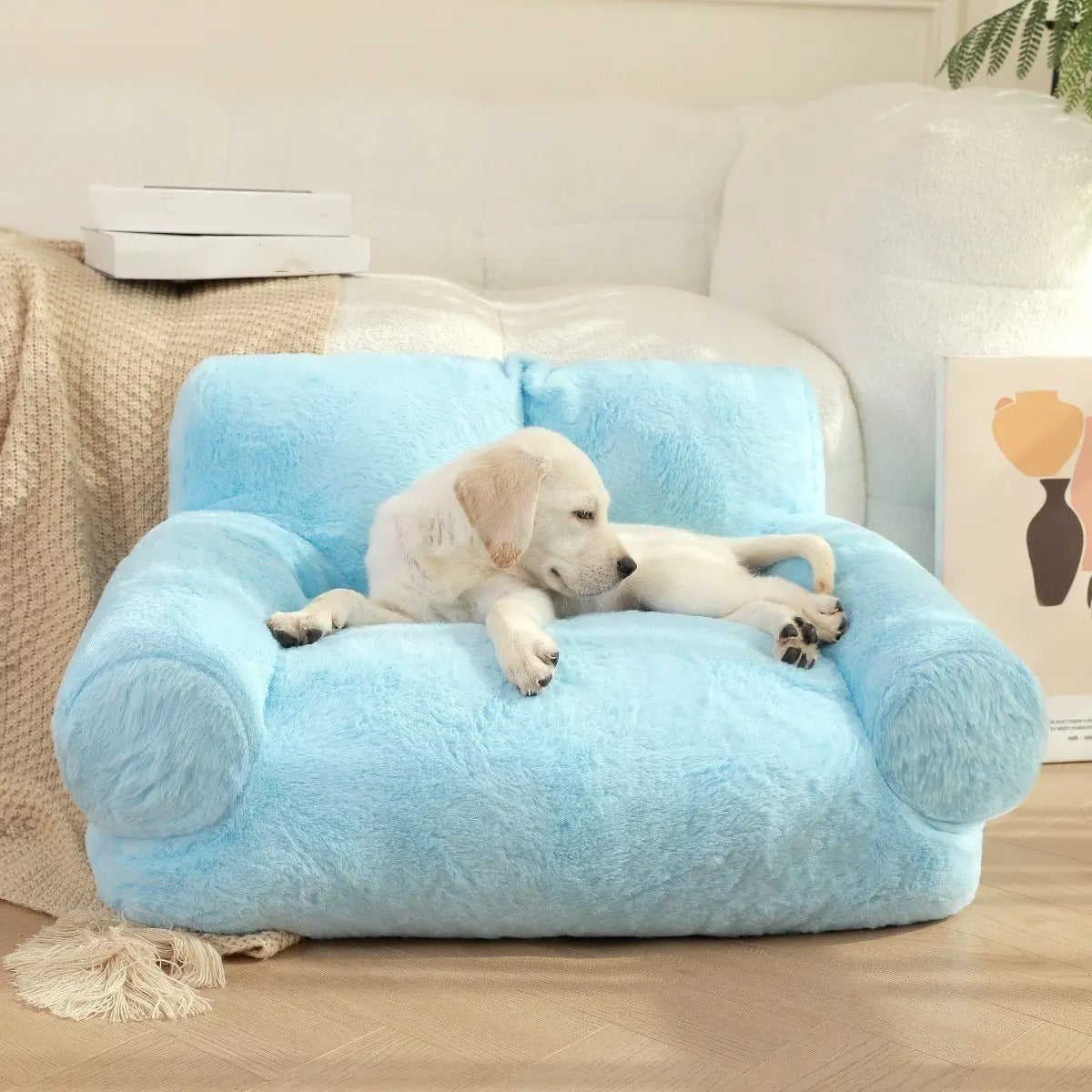 High-Density Bunny Fur Pet Sofa Bed, Washable_CWMM5271