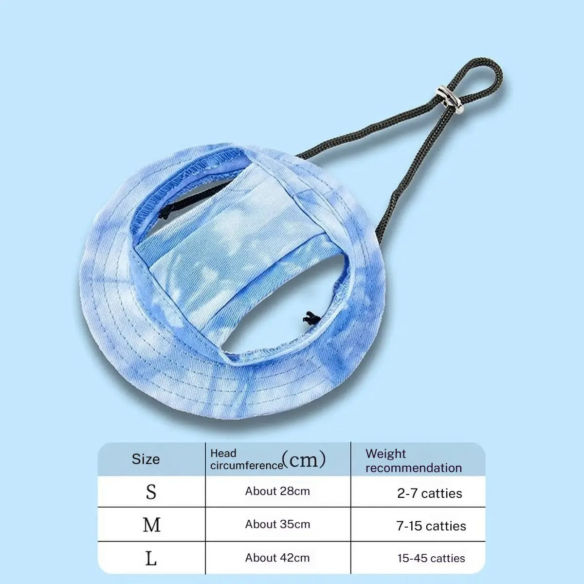 Cute Pet Sun Hat with Ear Holes for Cats & Dogs_CWMM6289