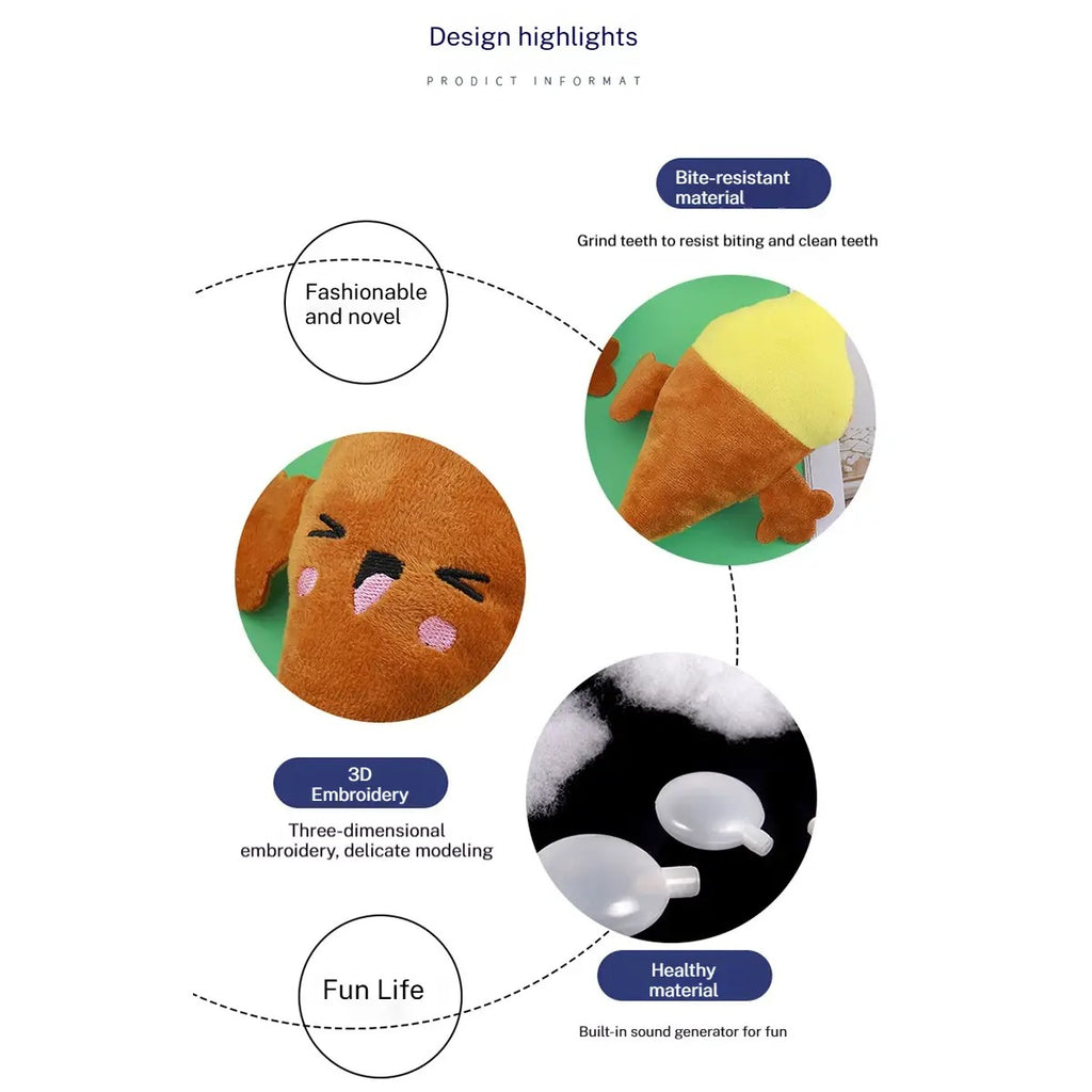 Cute Printed Plush Dog Chew Toy for Stress Relief_CWMM5454