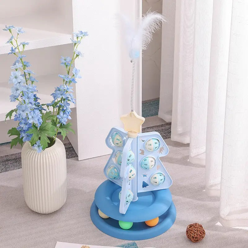 Christmas Tree Shape Cat Toy, with Teaser Wand_CWMM5147