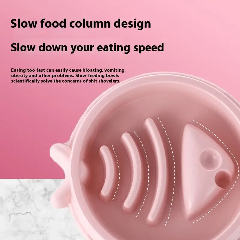 Fishbone Slow Feeder Dog Cat Pet Bowl, Anti-Choke_CWMM5215