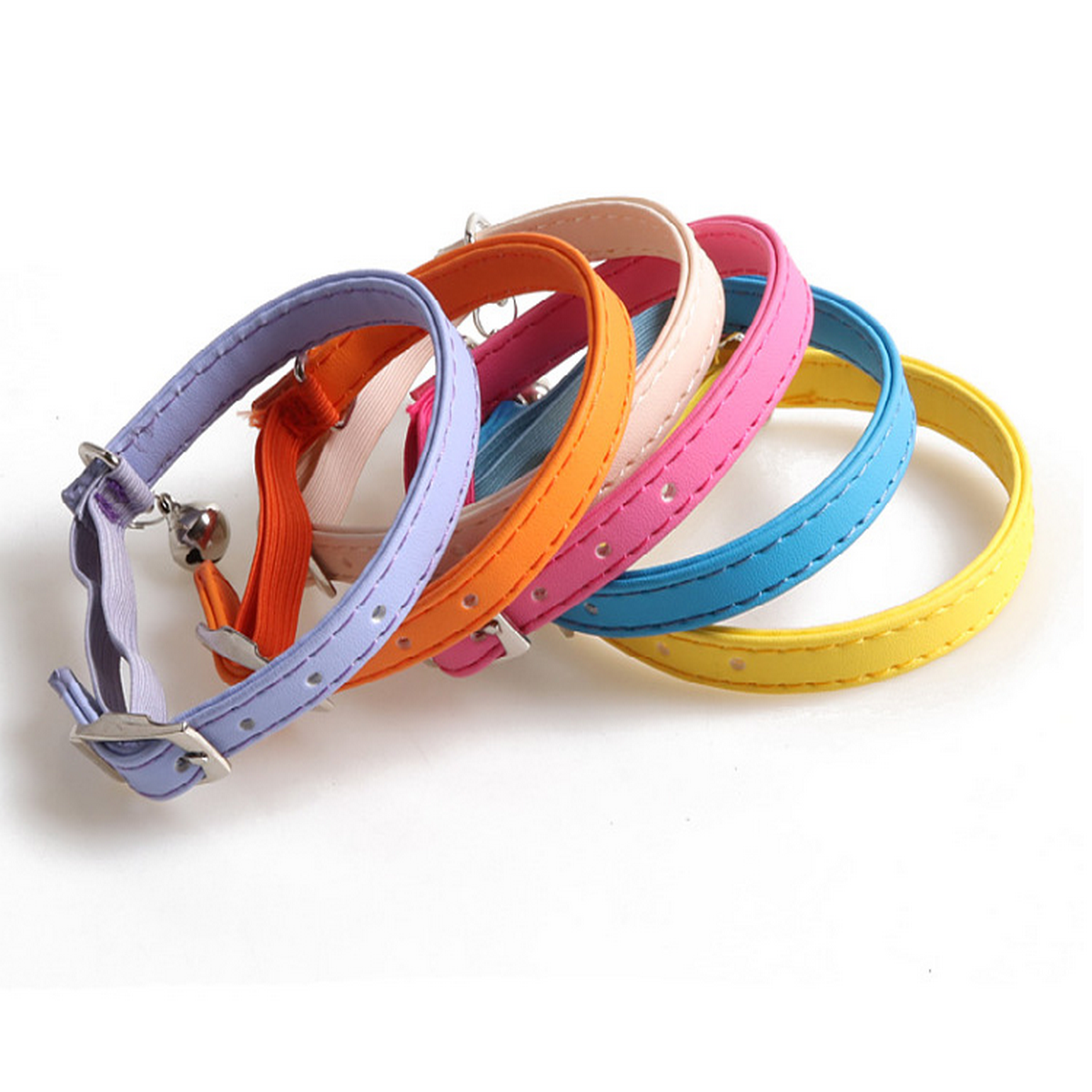 Macaron Color Cat Collar – Soft PU Strap_CWMM7616