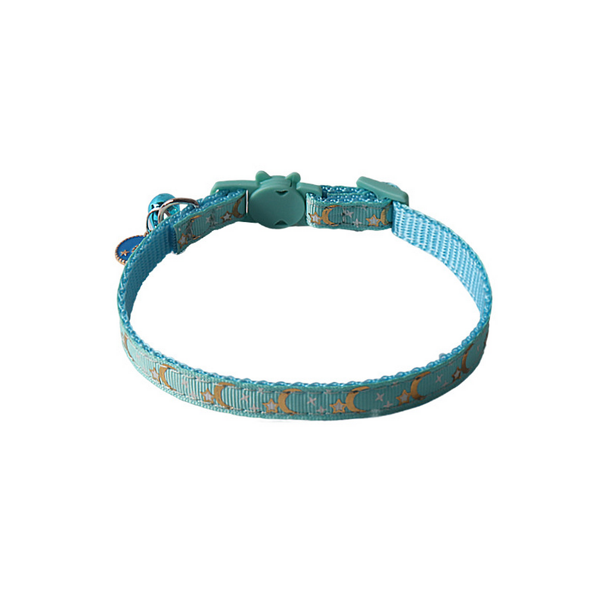 Moon & Stars Cat Collar – Gold Foil & Bell_CWMM7619