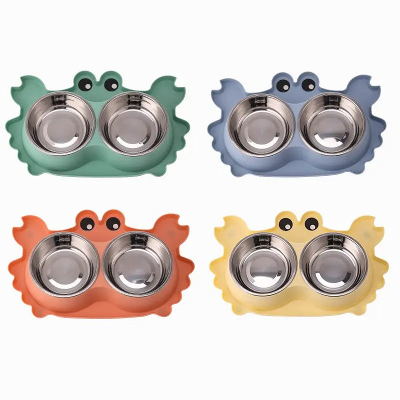Crab Dual Pet Cat Dog Bowl,Detachable Non-Slip_CWMM5156