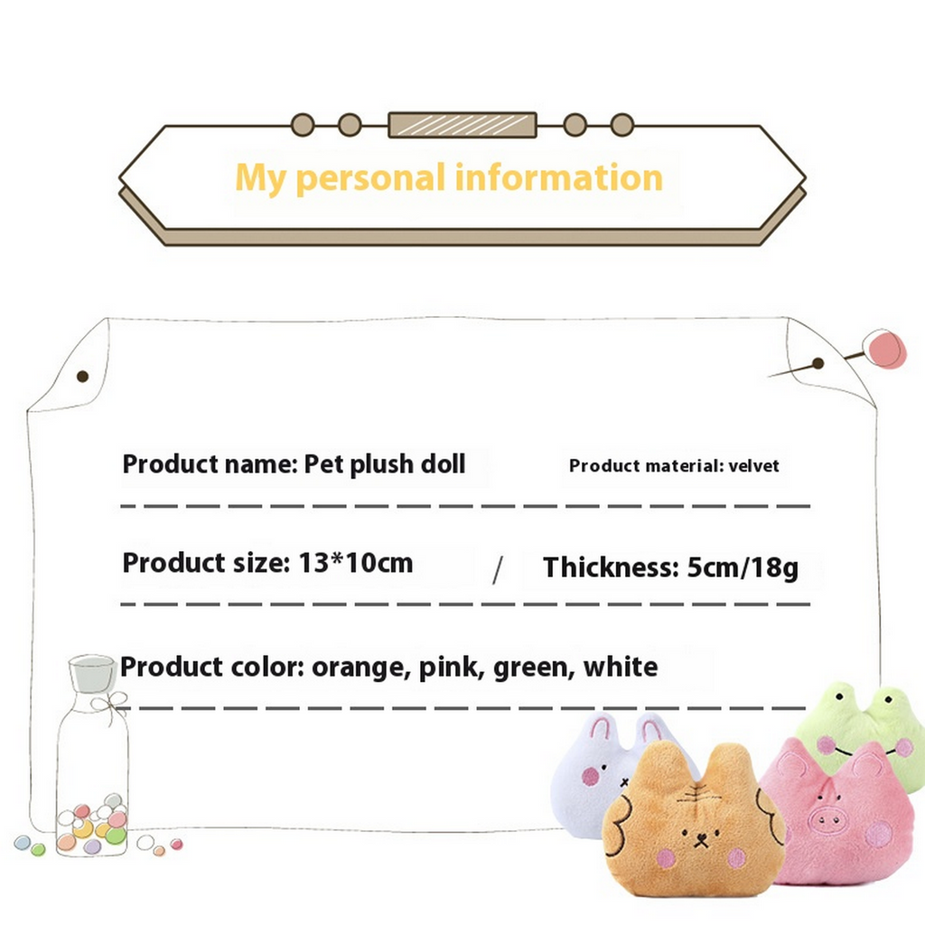 Dog Toy Set - 4 Squeaky Animal Heads_CWMM7171