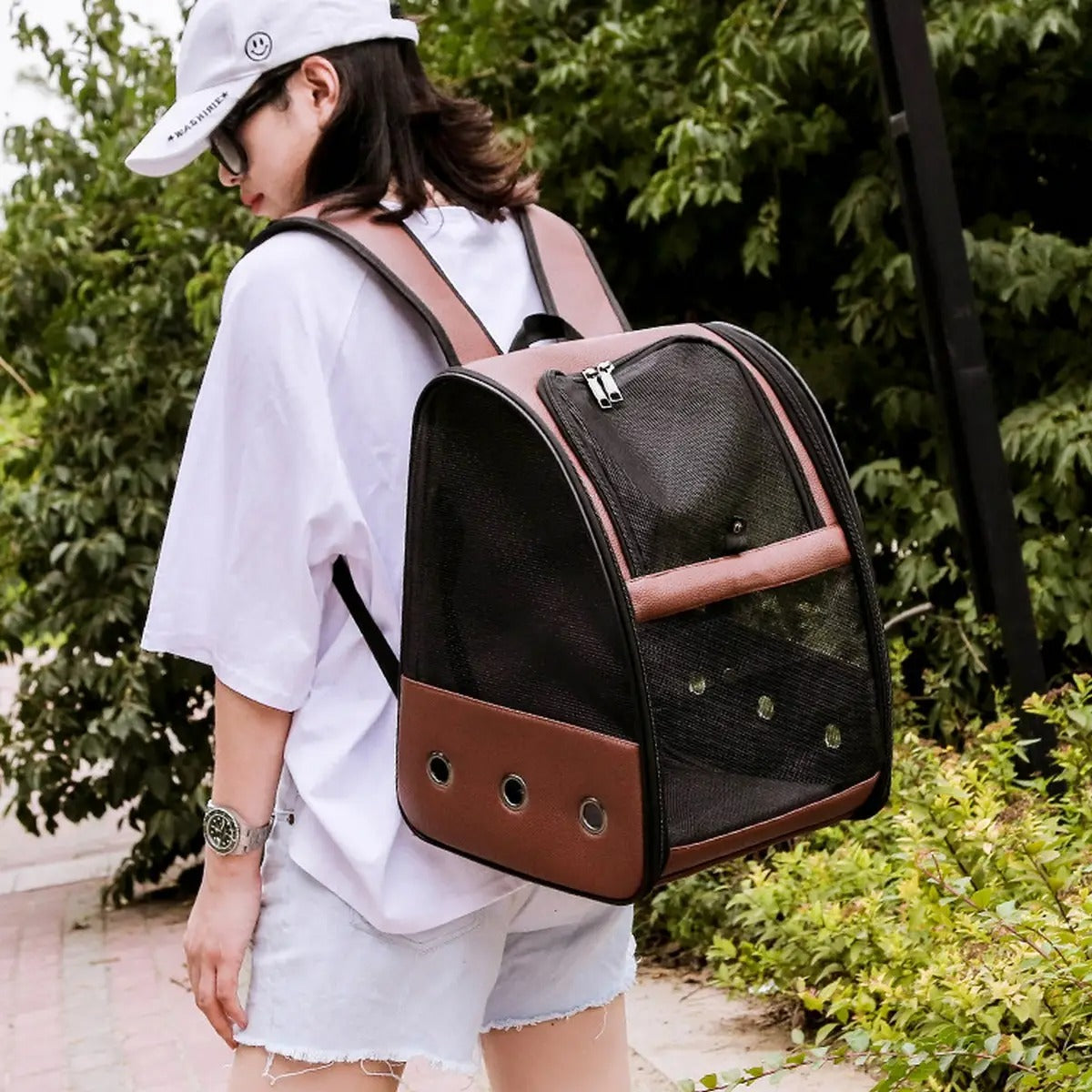 Bird Travel Backpack with Mesh, Portable Bird Cage_CWMM6938