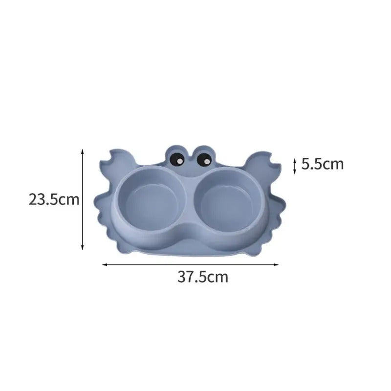 Crab Dual Pet Cat Dog Bowl,Detachable Non-Slip_CWMM5156