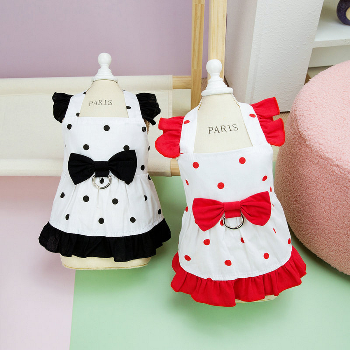 DotiePet Polka Dot Dress – Summer Dog Outfit_CWMM6987