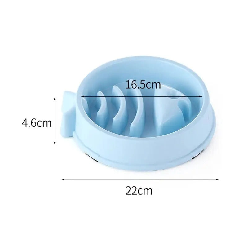 Fishbone Slow Feeder Dog Cat Pet Bowl, Anti-Choke_CWMM5215