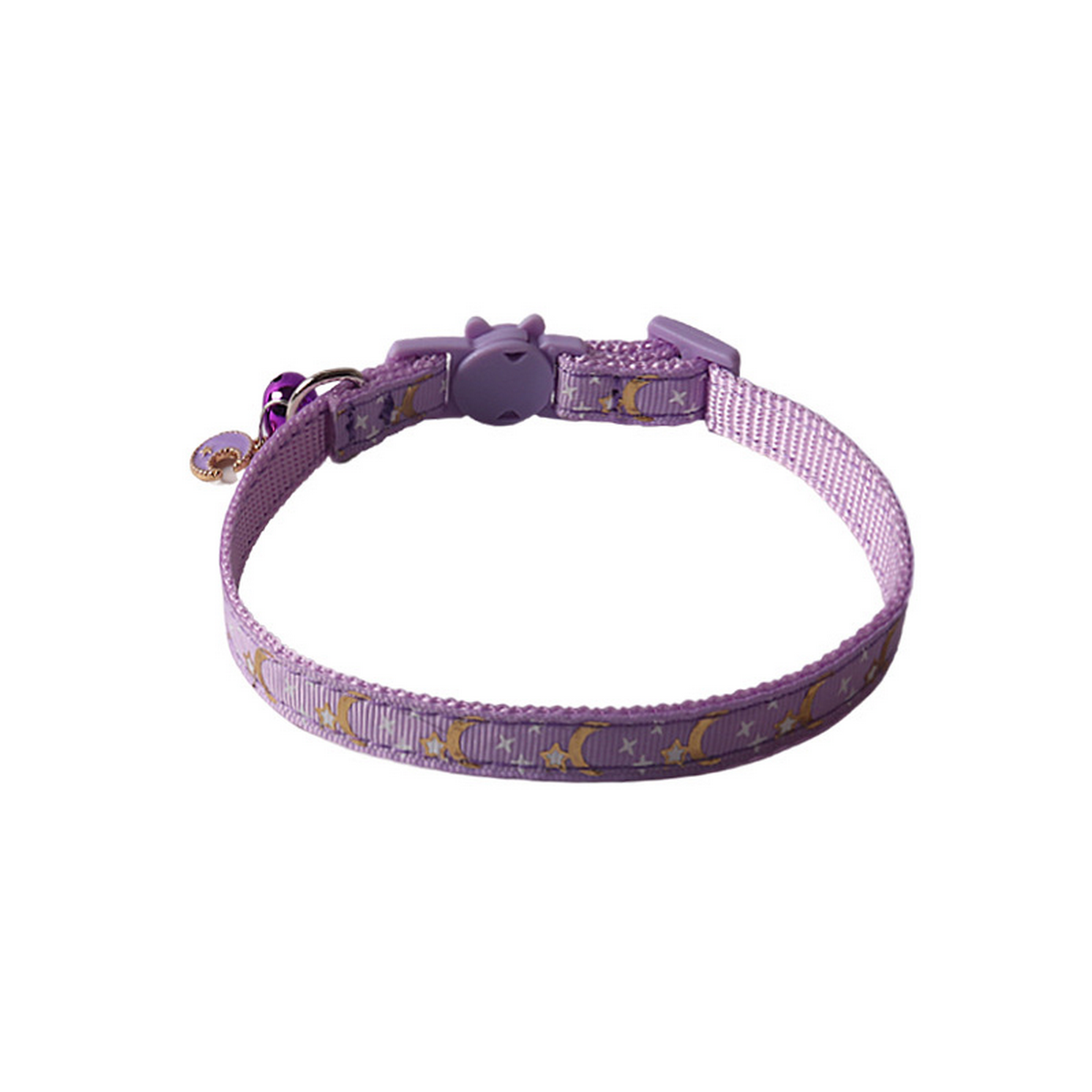 Moon & Stars Cat Collar – Gold Foil & Bell_CWMM7619