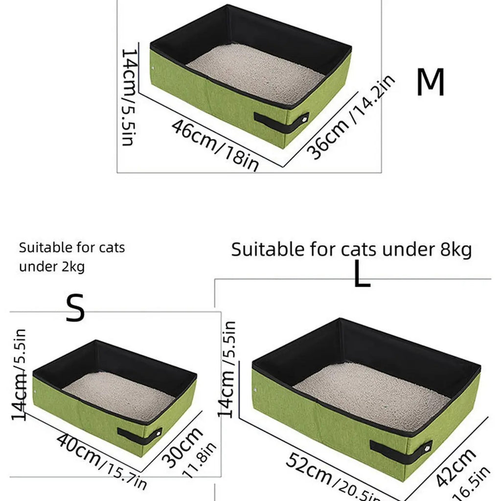 Foldable Oxford Cloth Cat Litter Box for Travel_CWMM6930