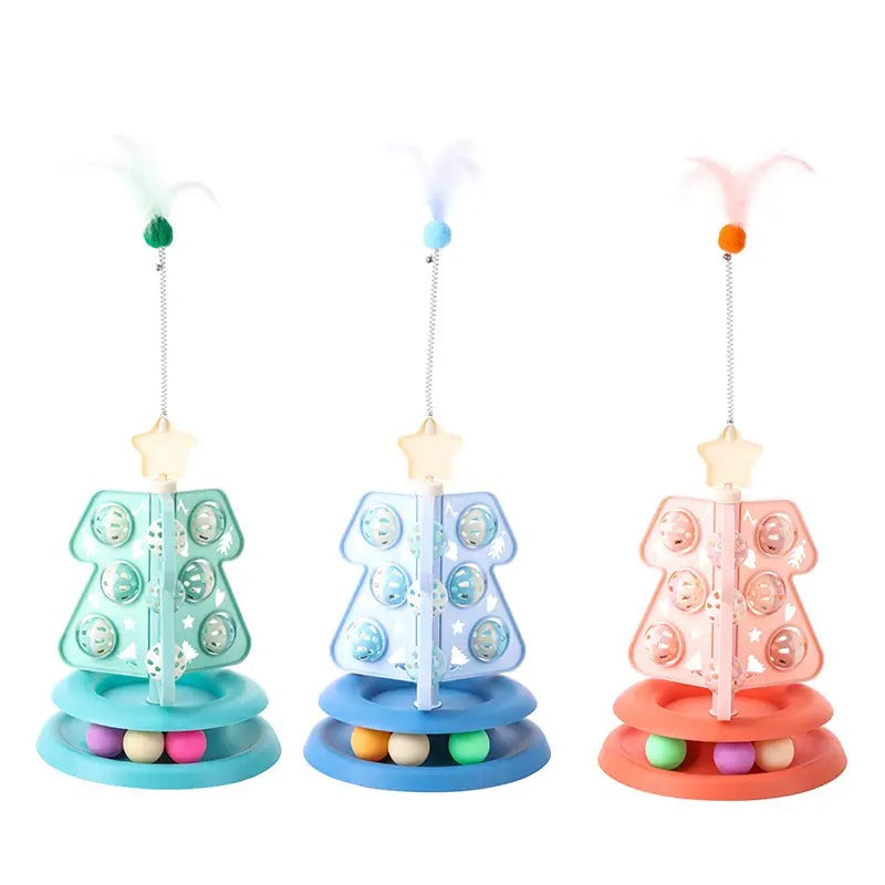 Christmas Tree Shape Cat Toy, with Teaser Wand_CWMM5147