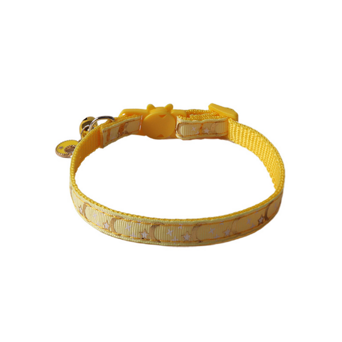 Moon & Stars Cat Collar – Gold Foil & Bell_CWMM7619