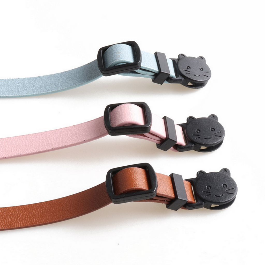 Macaron PU Cat Collar with Rhinestone Fishbone_CWMM7749