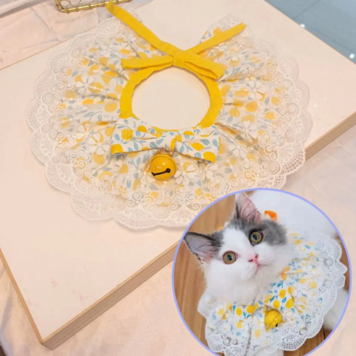 Cute Pet Bandana Bib – Dog Cat Scarf with Bowtie_CWMM7261