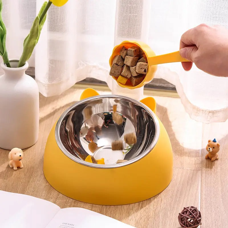 Cat-Shaped Stainless Steel Pet Bowl Pet Supplies_CWMM5101