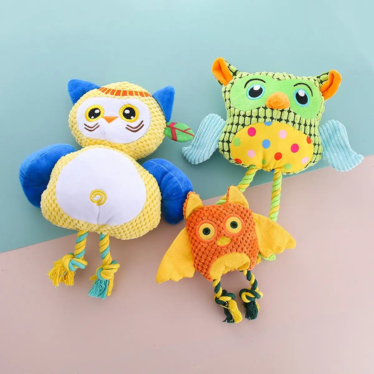 Colorful corn fleece owl toy-PP cotton filling_CWMM5451