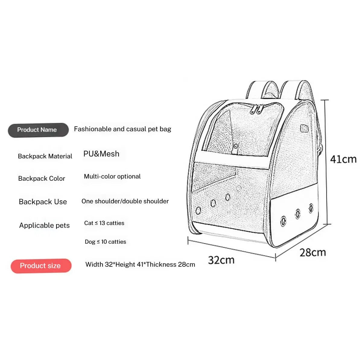 Bird Travel Backpack with Mesh, Portable Bird Cage_CWMM6938