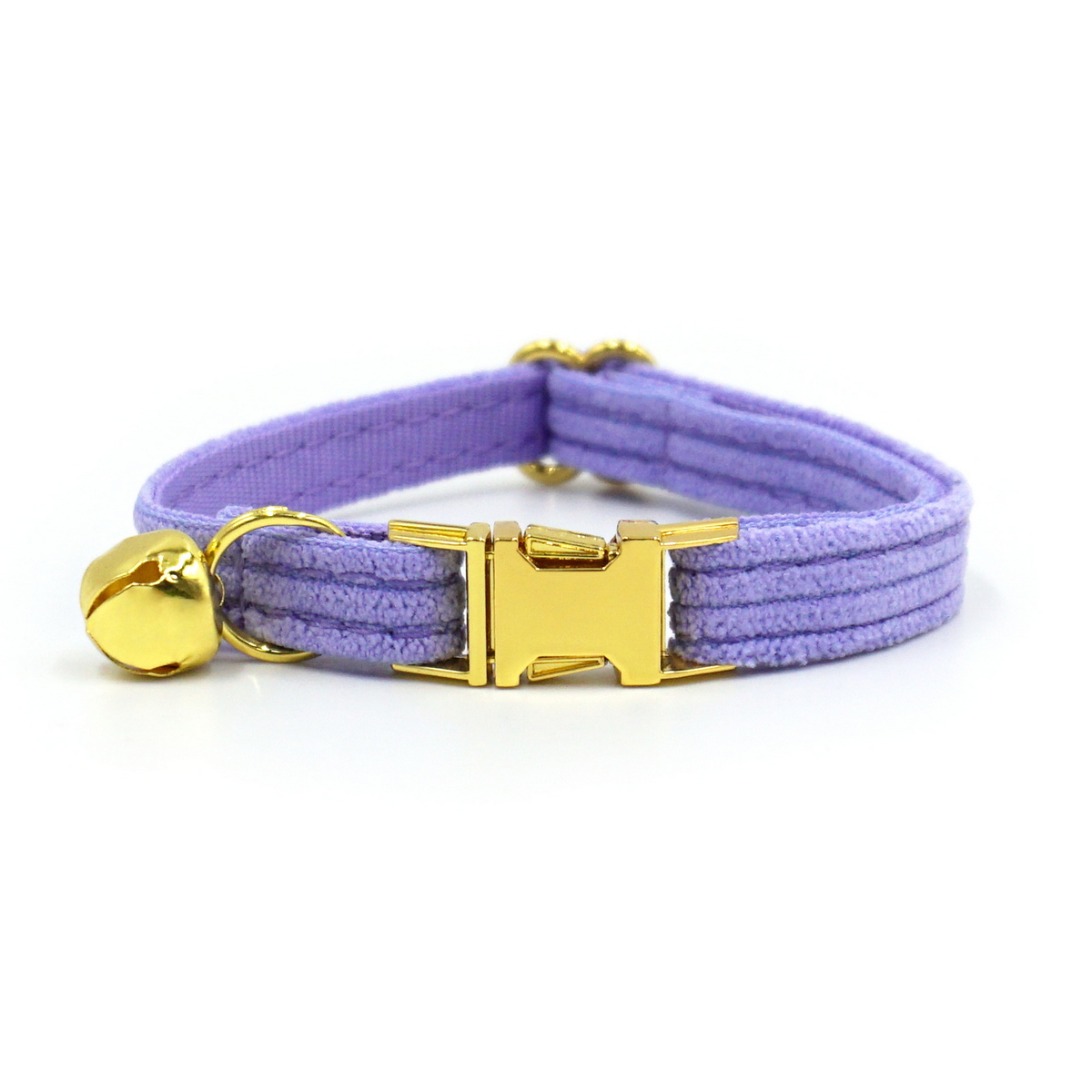 Lilac Corduroy Cat Collar with Bell & Bow_CWMM7081