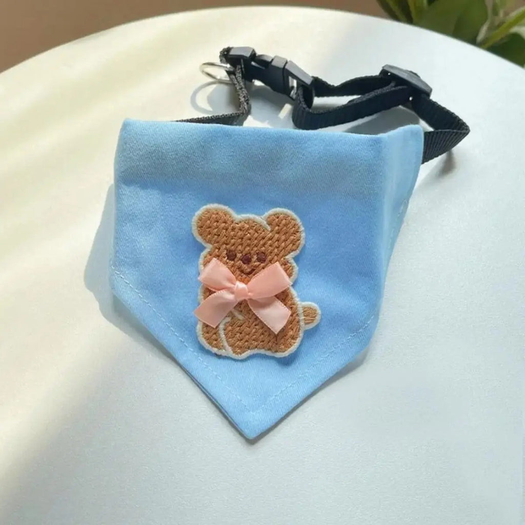Dog Bandana Bib – Embroidered Bunny Scarf Collar_CWMM7258