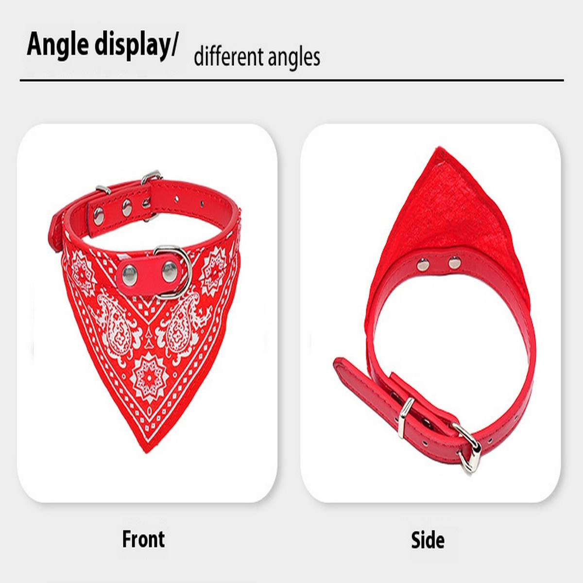 Four-Season PU Dog Collar with Triangle Bandana_CWMM7434