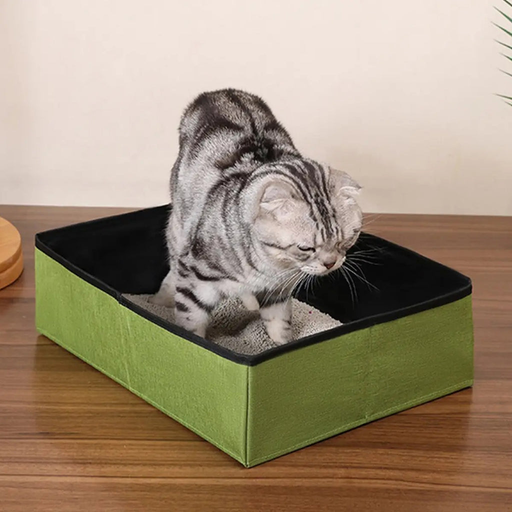 Foldable Oxford Cloth Cat Litter Box for Travel_CWMM6930