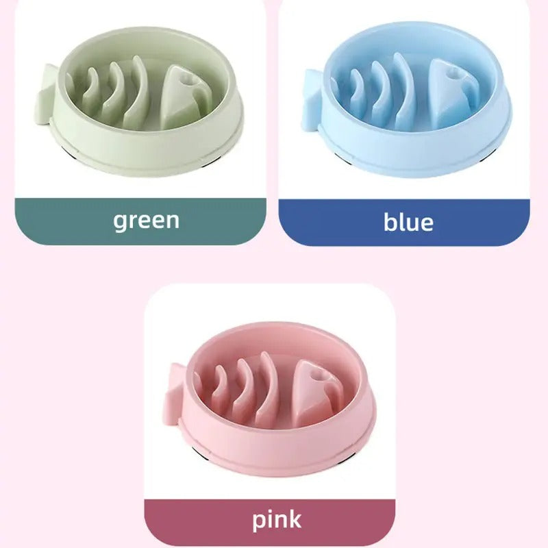 Fishbone Slow Feeder Dog Cat Pet Bowl, Anti-Choke_CWMM5215