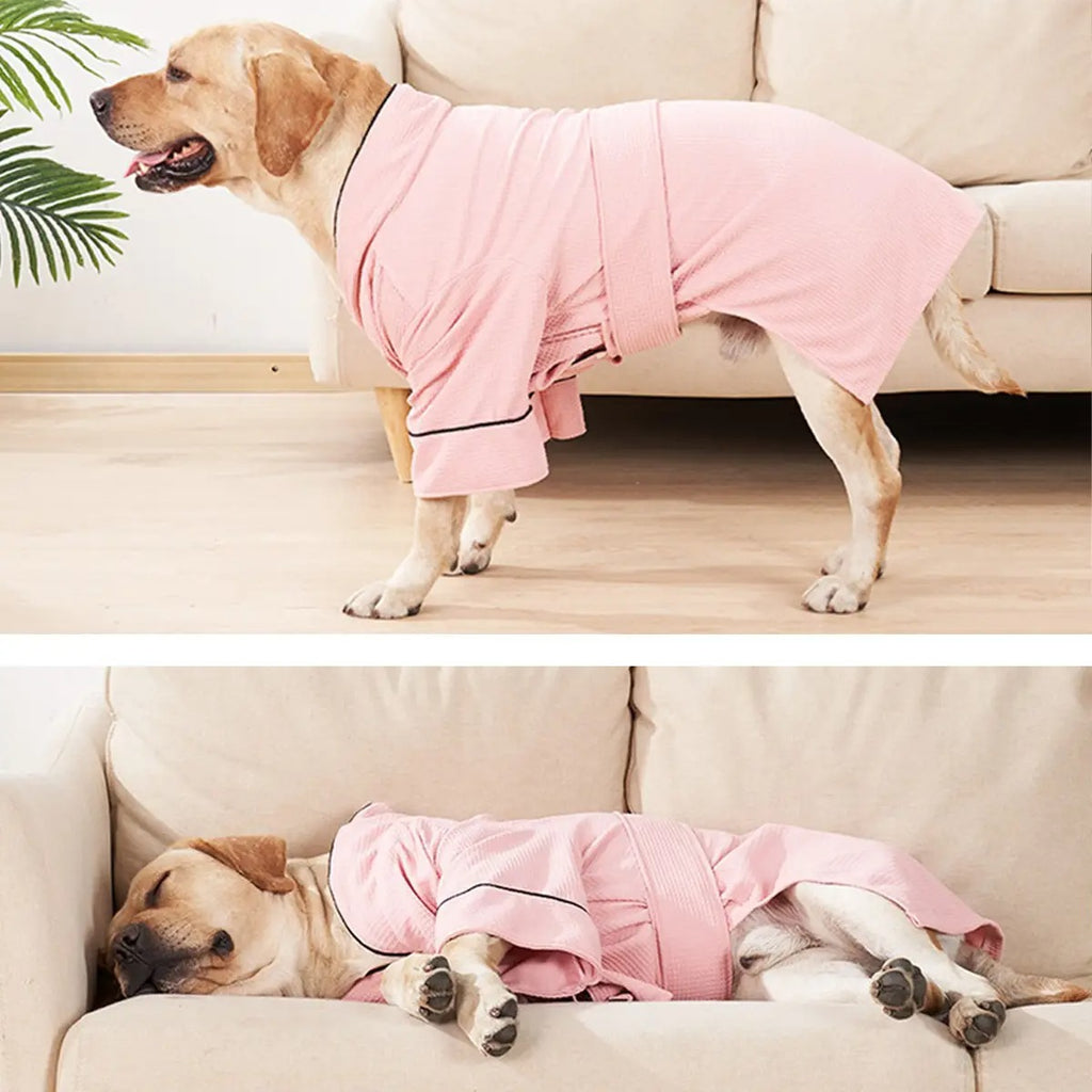 Dog Bathrobe Pajamas Soft Pet Loungewear Outfit_CWMM7465