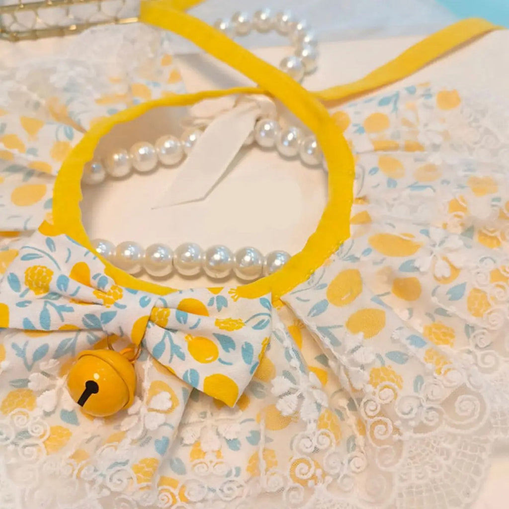 Cute Pet Bandana Bib – Dog Cat Scarf with Bowtie_CWMM7261