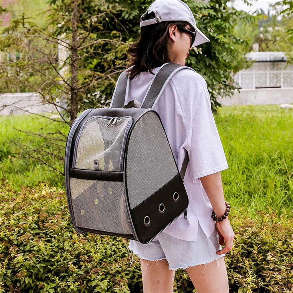 Bird Travel Backpack with Mesh, Portable Bird Cage_CWMM6938