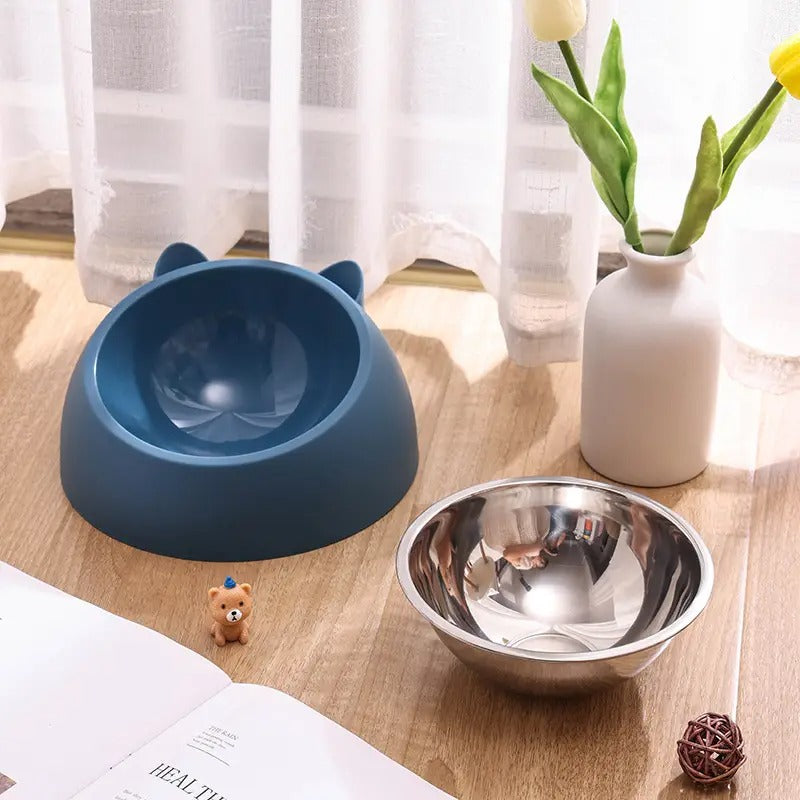 Cat-Shaped Stainless Steel Pet Bowl Pet Supplies_CWMM5101