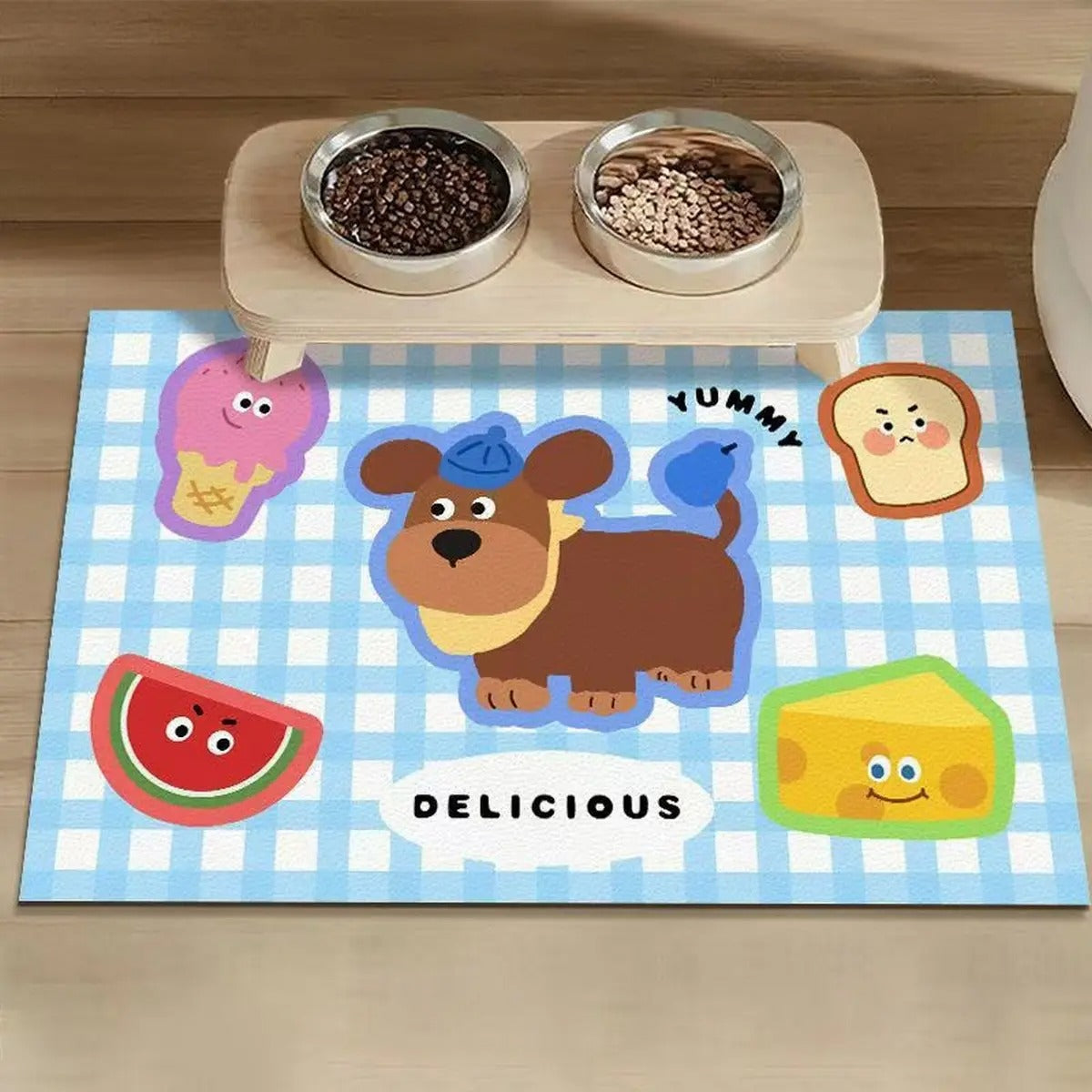 Cartoon Pet Feeding Mat – Absorbent & Easy Clea_CWMM6069