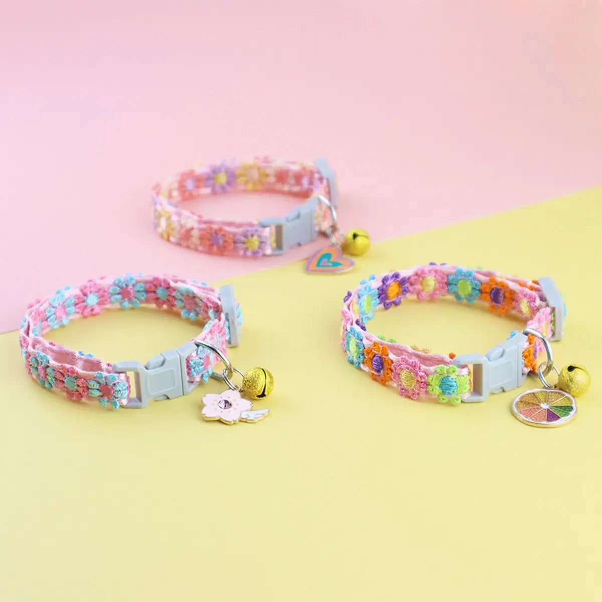 Colorful Lace Pet Collar with Bell for Cats & Dogs_CWMM5963