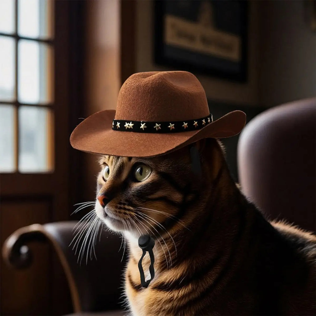 Cowboy Hat for Cats – Stylish Sun Hat for Persian_CWMM7262