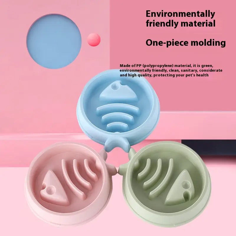 Fishbone Slow Feeder Dog Cat Pet Bowl, Anti-Choke_CWMM5215