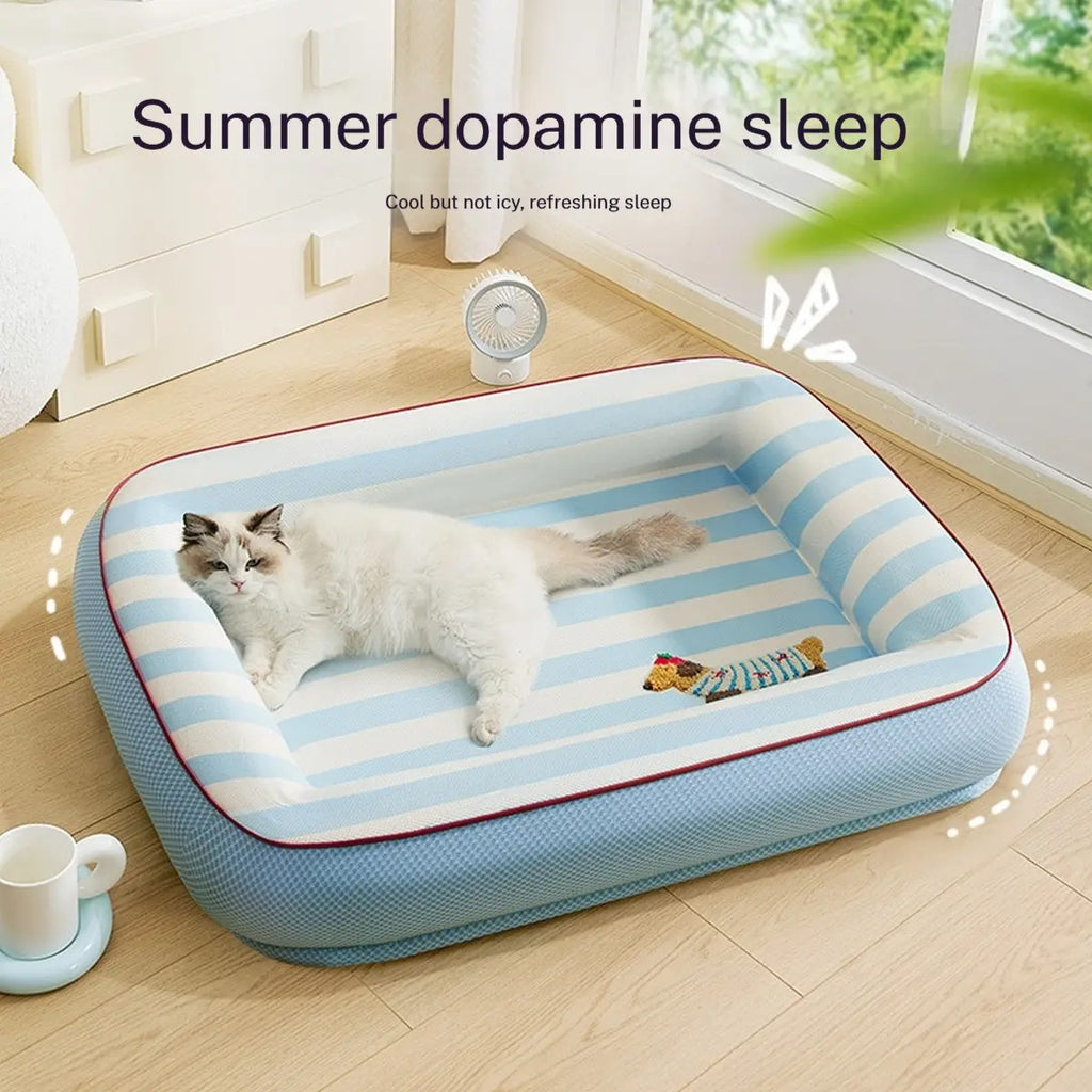 Cooling Cat Bed, Removable Ice Silk Mat for Dogs _CWMM7040