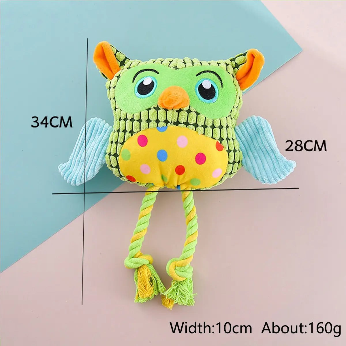 Colorful corn fleece owl toy-PP cotton filling_CWMM5451