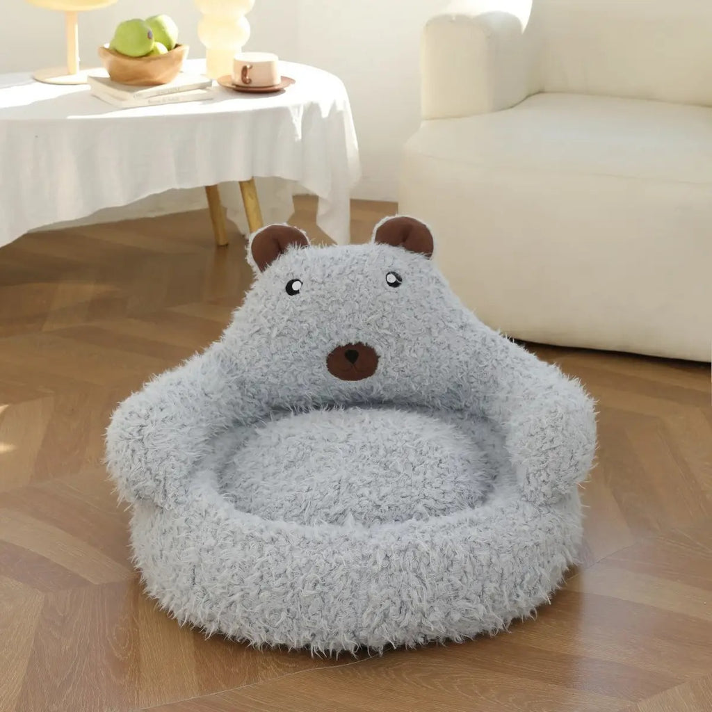 Alpaca Plush Pet Bed, Non-slip, With Backrest_CWMM5267