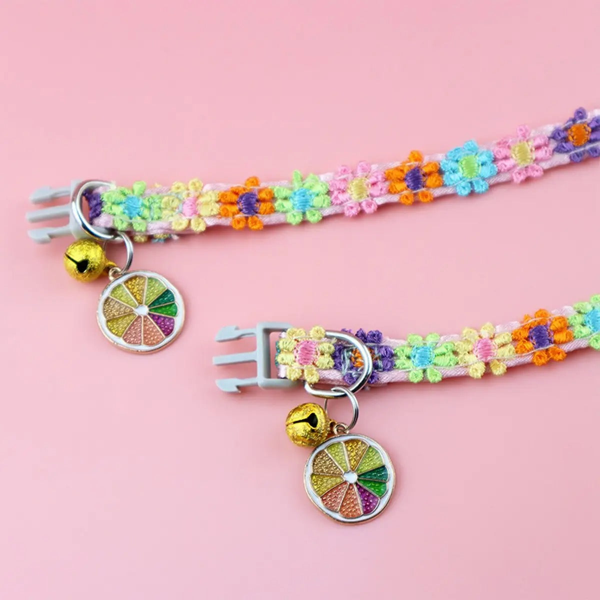 Colorful Lace Pet Collar with Bell for Cats & Dogs_CWMM5963