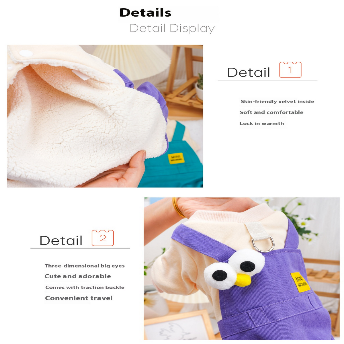 Denim Layered Pet Coat – 4-Leg Padded Jacket_CWMM7346