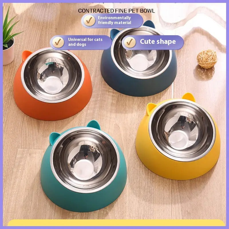 Cat-Shaped Stainless Steel Pet Bowl Pet Supplies_CWMM5101