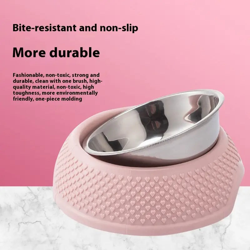 Peach Heart Granules Pet Bowl Large for Dog Cat_CWMM5247