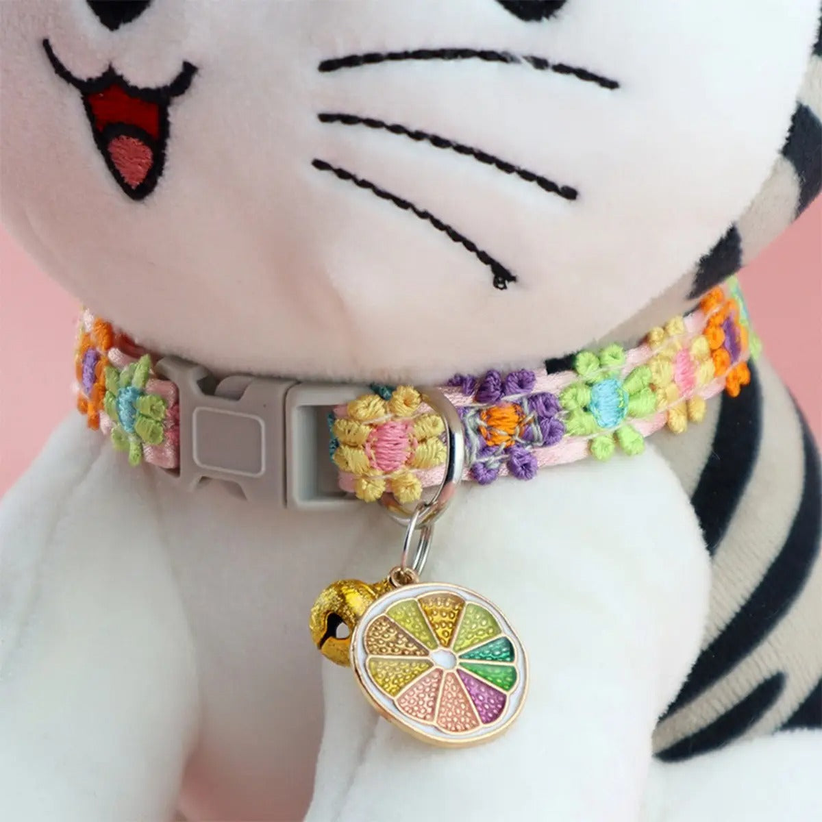 Colorful Lace Pet Collar with Bell for Cats & Dogs_CWMM5963