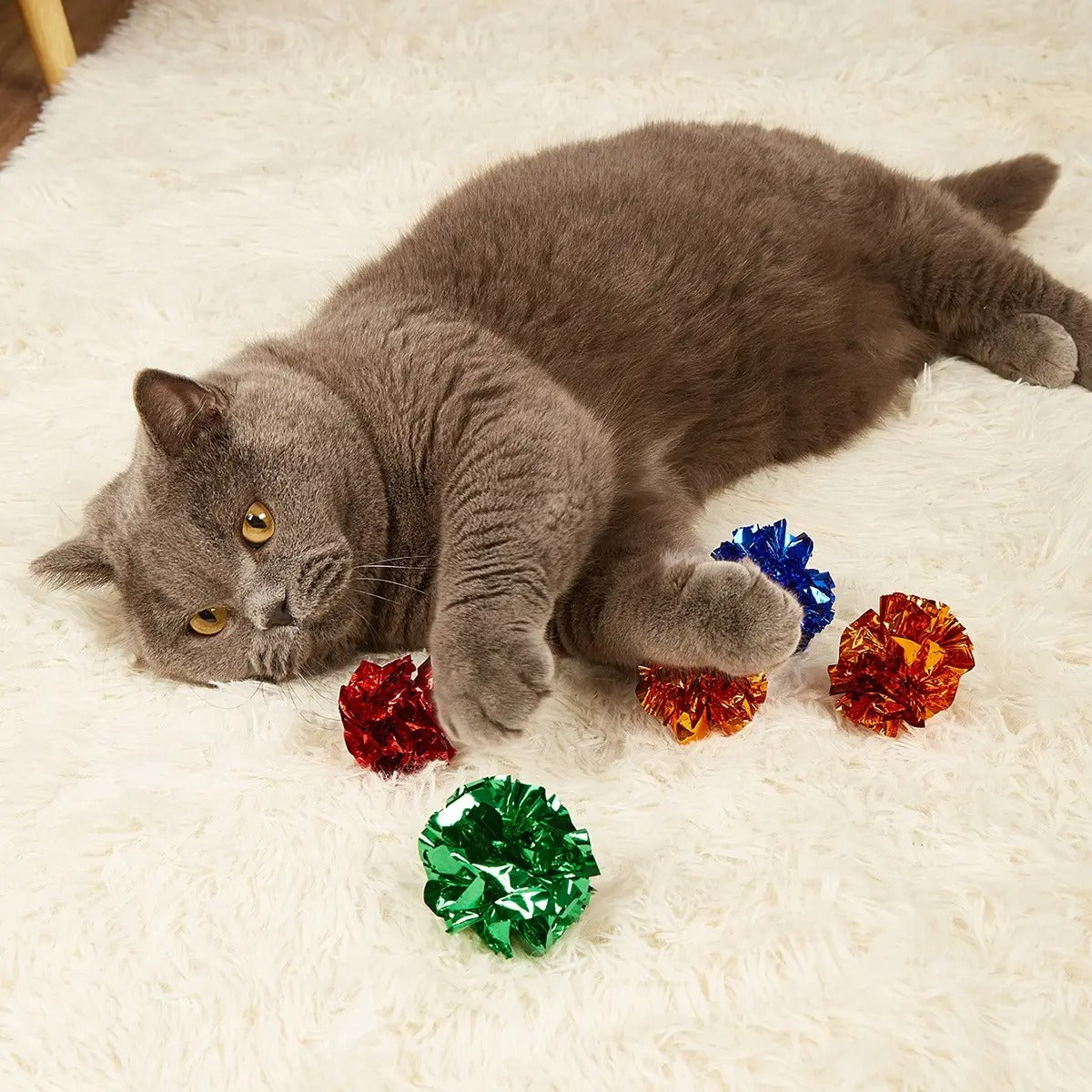 Crinkle Paper Balls for Cats – Colorful Cat Toys_CWMM6804