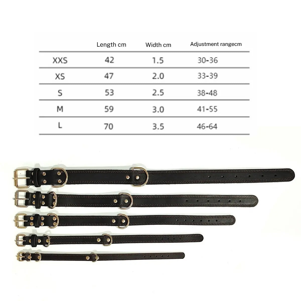 Full Grain Leather Pet Collar with D-Rings_CWMM7677