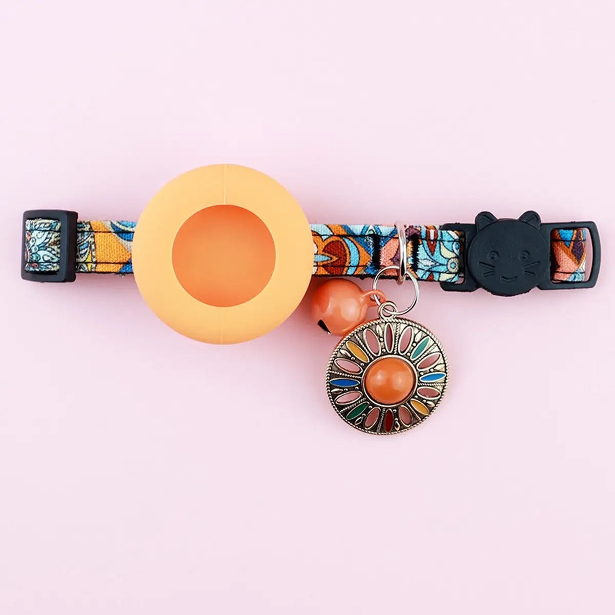 Boho AirTag Pet Collar with Retro Charm_CWMM5970
